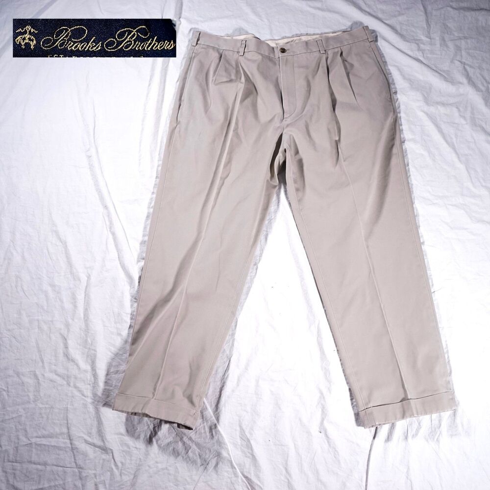 Brooks Brothers Advantage Chino Elliot Pants Tan Beige Mens 42x30